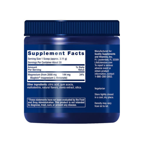 Neuro-Mag Magnesium L-Threonate Tropical Punch Powder 94g-Life Extension-Matakana Pharmacy